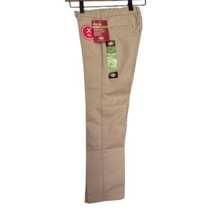 Dickies Girl's 6X Flat Front Slim Fit Straight Leg Khaki School Uniform Pants #M